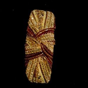 Gold brown knotted headband